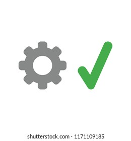 Vector illustration icon concept of gear with check mark.