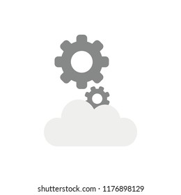 Vector illustration icon concept of gears on cloud.