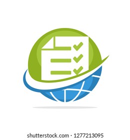 Vector illustration icon with the concept of global survey service management