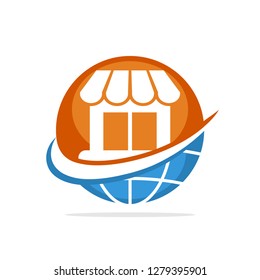 Vector illustration icon with the concept of global market management