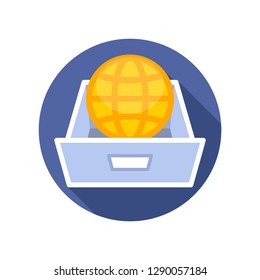 Vector illustration icon with the concept of global storage media