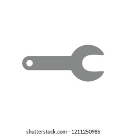 Vector illustration icon concept of grey spanner.