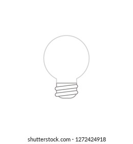 Vector illustration icon concept of grey light bulb. Color outlines. 