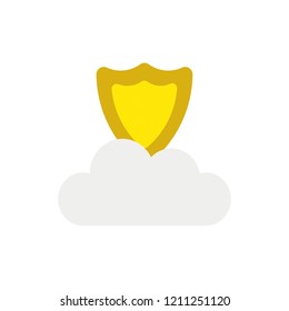 Vector illustration icon concept of guard shield on cloud.
