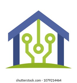 vector illustration icon with the concept of home construction technology