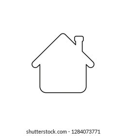 Vector illustration icon concept of house arrow up. Black outlines.