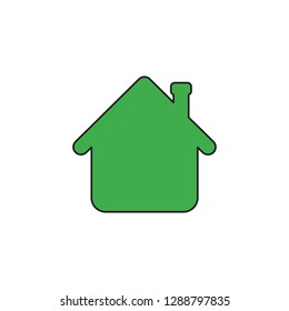 Vector illustration icon concept of house arrow up. Colored and black outlines.