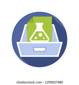 Vector illustration icon with the concept of laboratory analysis document storage media