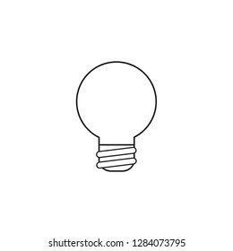 Vector illustration icon concept of light bulb. Black outlines.