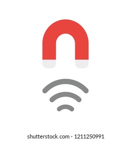 Vector illustration icon concept of magnet attracting.