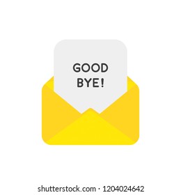 Vector illustration icon concept of mail envelope with good bye paper.