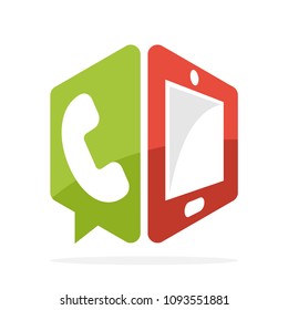 vector illustration icon with the concept of managing phone contact communication with mobile smartphone application