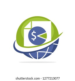Vector illustration icon with the concept of managing global taxation services