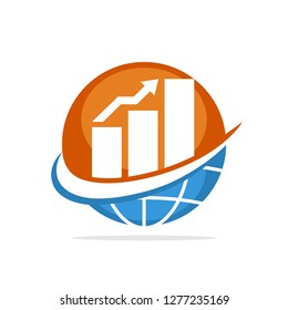 Vector illustration icon with the concept of managing a global economic business