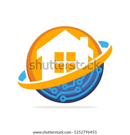Vector illustration icon with the concept of managing a smart home technology system