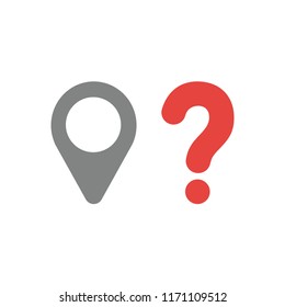 Vector illustration icon concept of map pointer with question mark.