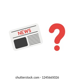 Vector illustration icon concept of newspaper with question mark.