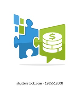 Vector illustration icon with the concept of online media solutions that communicate about financial information