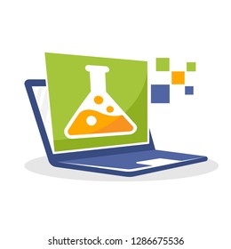 Vector illustration icon with the concept of online laboratory analysis services