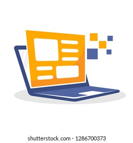 Vector illustration icon with the concept of online articles