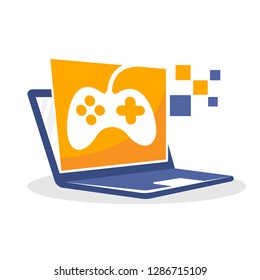 Vector illustration icon with the concept of online game media