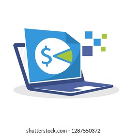 Vector illustration icon with the concept of online tax information access