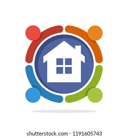 Vector illustration icon with the concept of partnership business for construction development