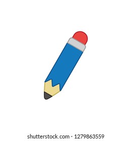Vector illustration icon concept of pencil. Colored and color outlines.