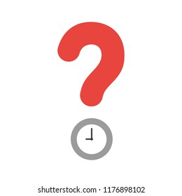 Vector illustration icon concept of question mark with clock time.