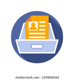 Vector illustration icon with the concept of registration data document storage media.