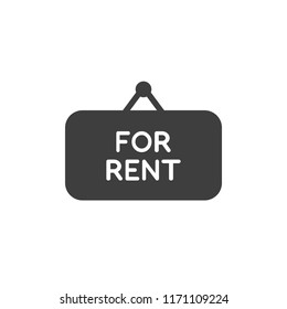 Vector illustration icon concept of for rent hanging sign.