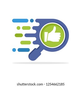 Vector illustration icon with the concept of responsive search access to find useful information content