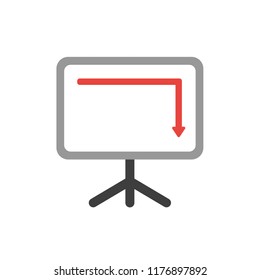Vector illustration icon concept of sales chart arrow moving up and down.