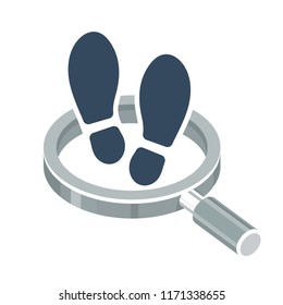 vector illustration icon with the concept of searching for evidence