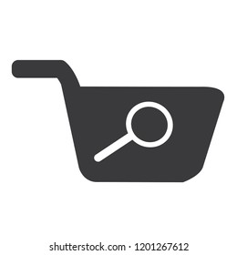 Vector illustration icon concept of shopping cart with Search icon
