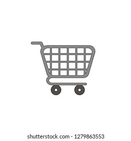 Vector illustration icon concept of shopping cart. Colored and color outlines.