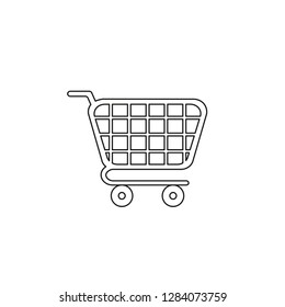Vector illustration icon concept of shopping cart. Black outlines.