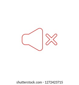 Vector illustration icon concept of sound off. Color outlines. 