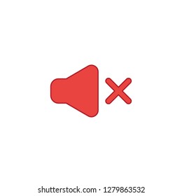 Vector illustration icon concept of sound off. Colored and color outlines.