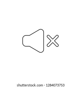 Vector illustration icon concept of sound off. Black outlines.