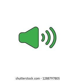 Vector illustration icon concept of sound on. Colored and black outlines.