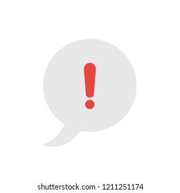 Vector illustration icon concept of speech bubble with exclamation mark.