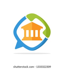 Vector illustration icon with the concept of telephone communication media for banking services
