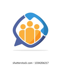 Vector illustration icon with the concept of telephone media communication services for community support