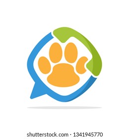 Vector illustration icon with the concept of telephone communication media to access information about pets