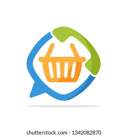 Vector illustration icon with the concept of telephone communication media to access information about shopping business, distributors, wholesale agents