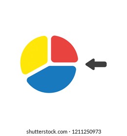Vector illustration icon concept of three parts diagram.