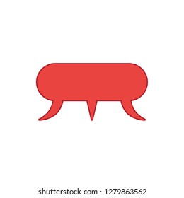 Vector illustration icon concept of three people talkin with speech bubble. Colored and color outlines.