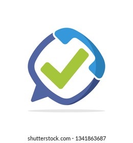 Vector illustration icon with the concept of verification service method with telephone media