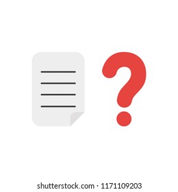 Vector illustration icon concept of written paper with question mark.